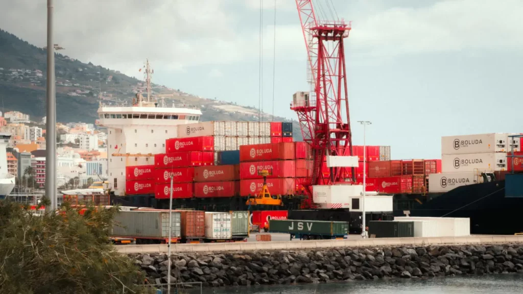 Sea freight containers transported through Georgia to Europe